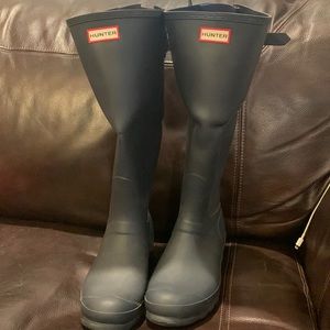 Navy Hunter Original Adjustable Back Women Rain Boots